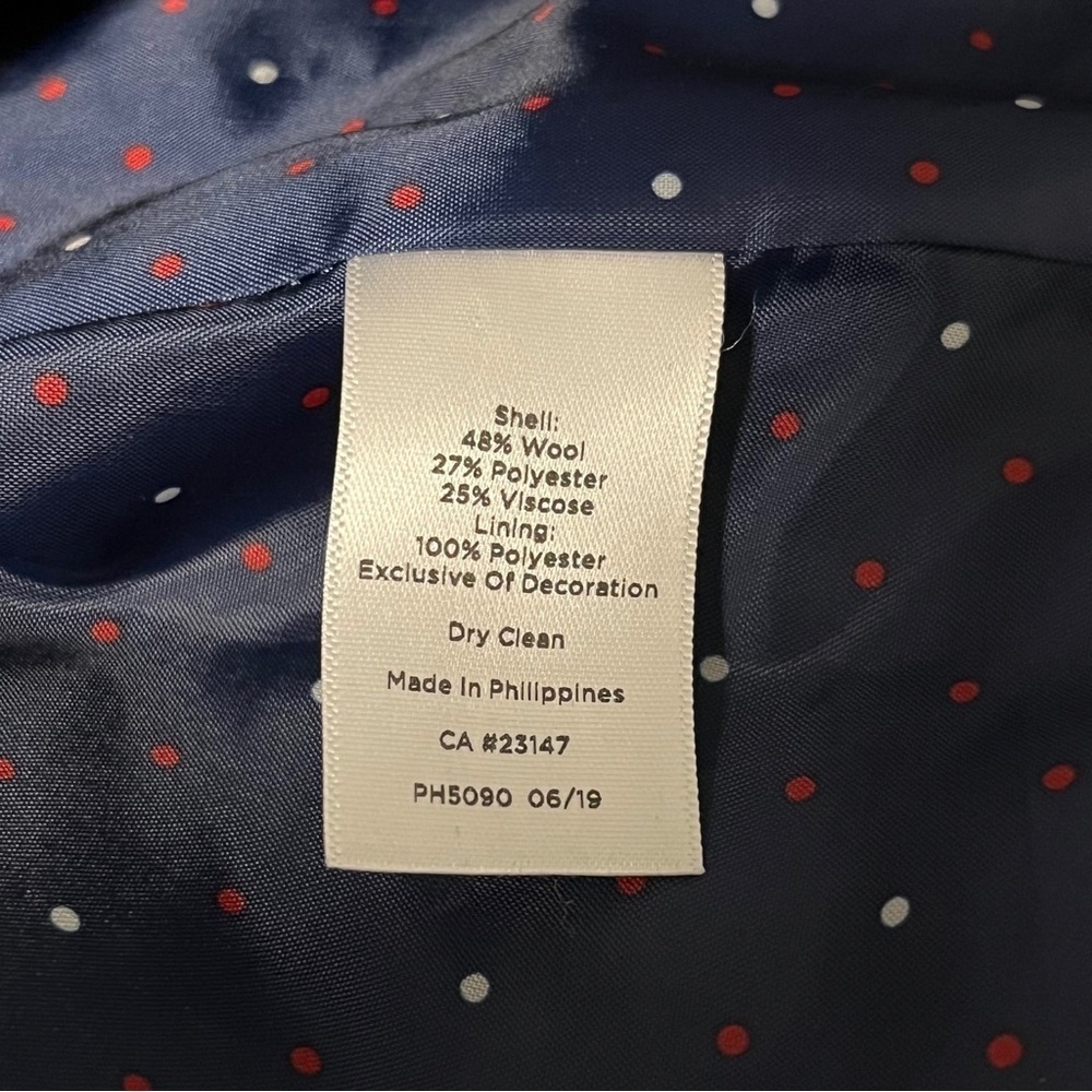 Talbots Blue Plaid Velvet Collar Shetland Wool Blazer Size 6 - Picture 9 of 10